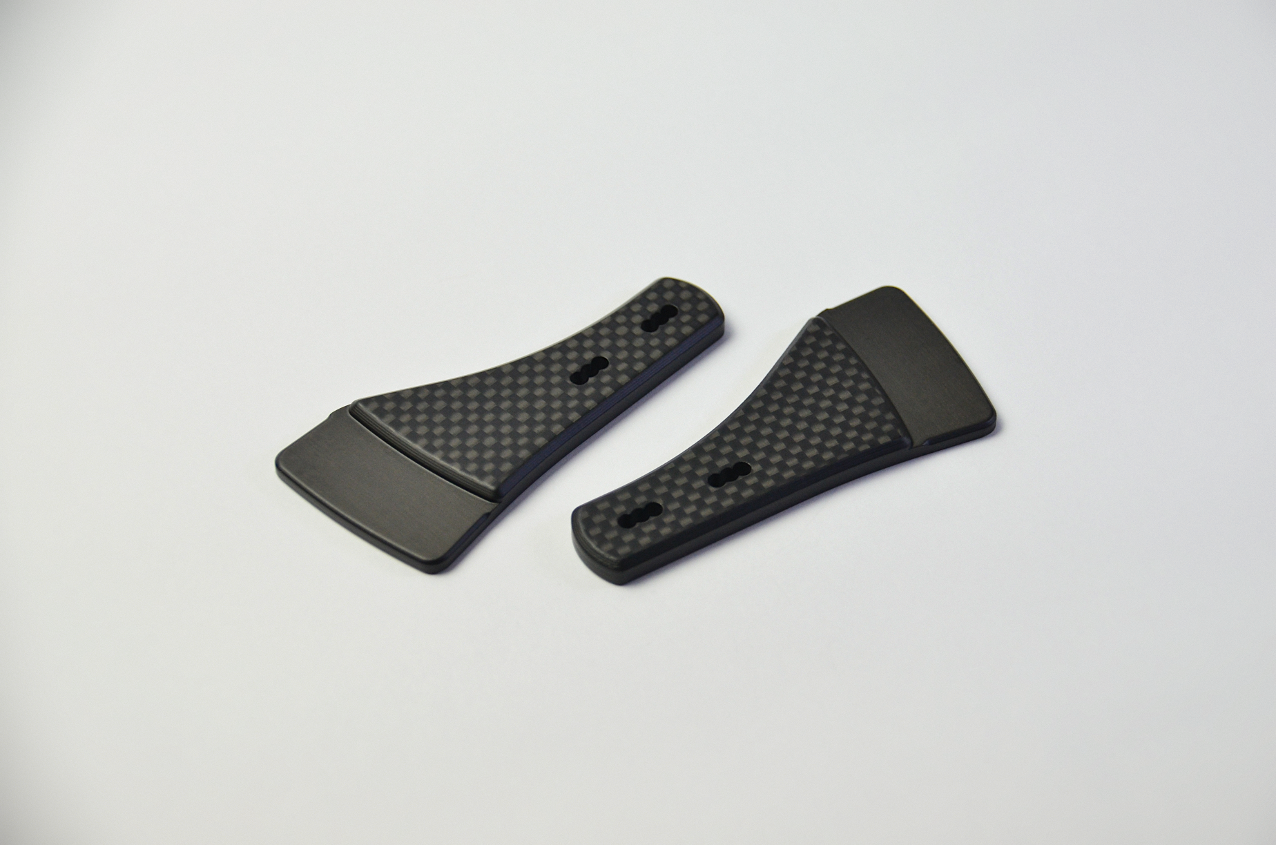 CNC-machined matte carbon fiber plates for DIY sim racing projects, lightweight and high-quality components