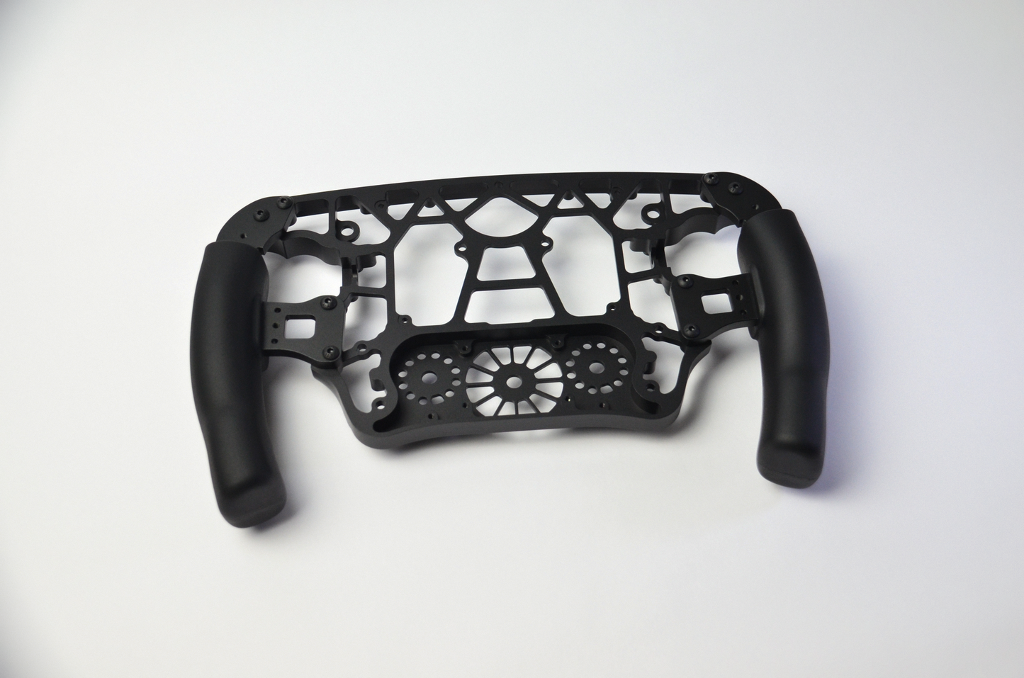 MF1 DIY Project CNC-machined aluminium front shell with moulded PU rubber grips, anodized black for a premium finish.