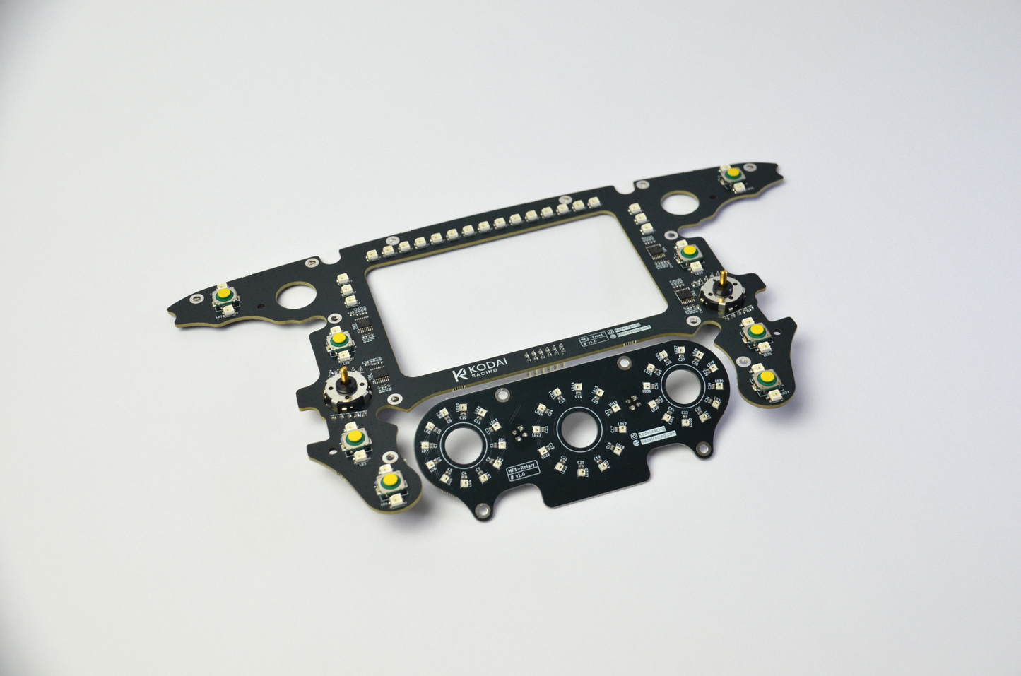 High-quality PCB circuit board for the MF1 DIY sim racing wheel, designed for precision and reliability.