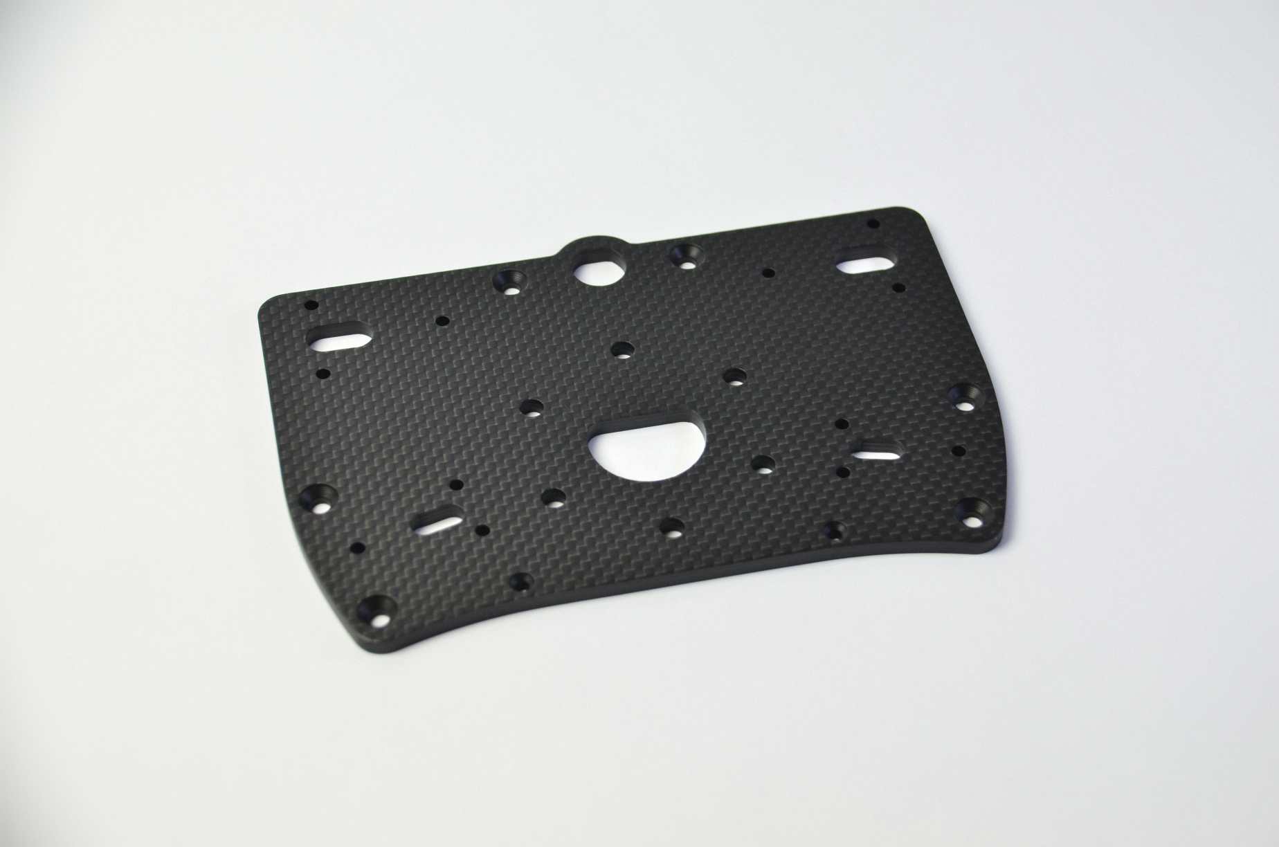 CNC-machined matte carbon fiber plates for DIY sim racing projects, lightweight and high-quality components