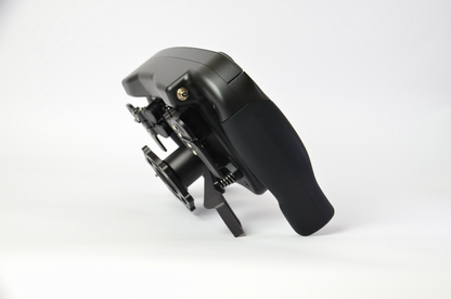 High-end MF1 Formula sim racing wheel with rotary encoders, paddles, and RGB buttons. Aluminium and carbon fibre.