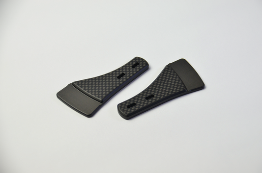 CNC-machined matte carbon fiber plates for DIY sim racing projects, lightweight and high-quality components