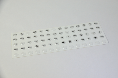 High-quality epoxy domed decals for MF1 DIY Project buttons.