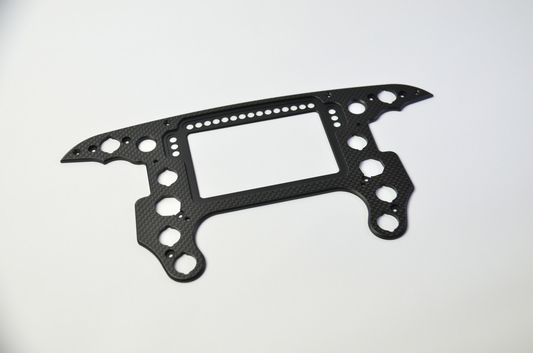 CNC-machined matte carbon fiber plates for DIY sim racing projects, lightweight and high-quality components