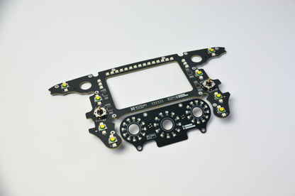High-quality PCB circuit board for the MF1 DIY sim racing wheel, designed for precision and reliability.