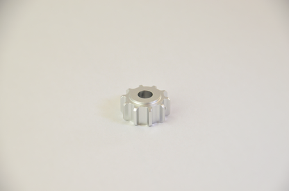 Coloured anodized aluminium rotary knob designed for use with the MF1 DIY project. Front view.