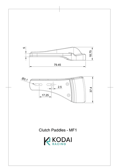 Technical drawing with dimensions for sim racing DIY project.